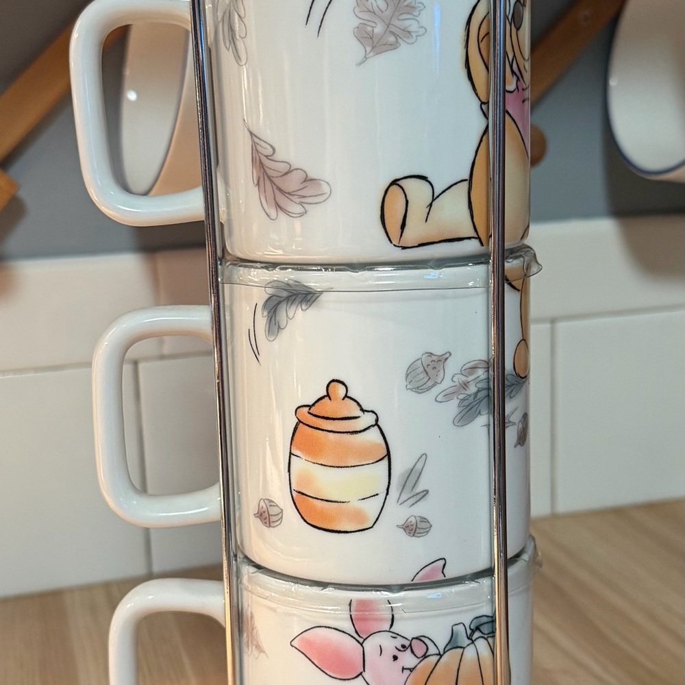 Disney Stackable Mug Set - White with Pink and Orange Details